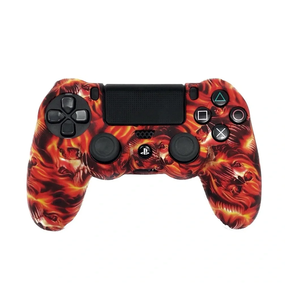 PS4 Controller Silicone Skins Bundle of 2 Red Skull